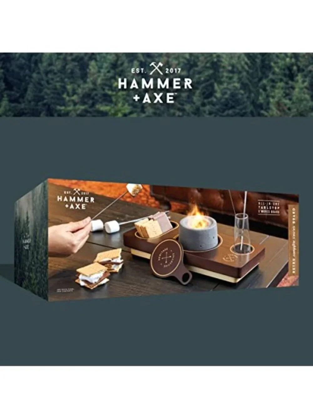Hammer & Axe S'mores Campfire Board tabletop cook station, brand new in box